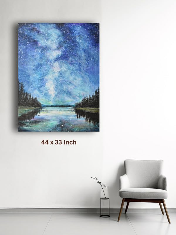 Art to Doors| Night Sky | Artist Debalina Saha | Rectangle | Art Print | Home Decor | Wall Decor | Gift Items | Canvas Frame