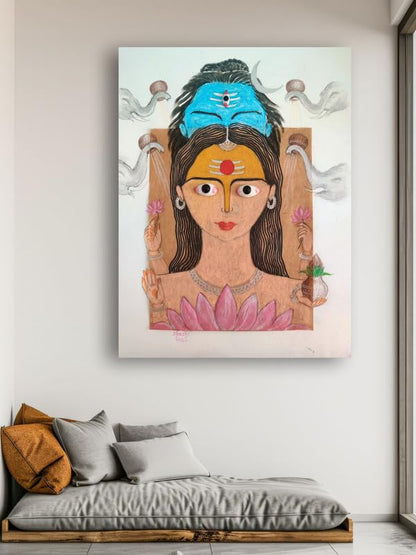 Art to Doors| Kamalatmika Durga Devi | Artist Shachi | Rectangle | Art Print | Home Decor | Wall Decor | Gift Items | Canvas Frame