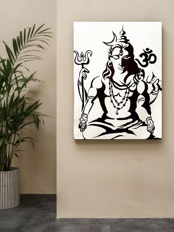 Art to Doors| Mahadev Pen Sketch | Artist Dr Avanti Ahirwar | Rectangle | Art Print | Home Decor | Wall Decor | Gift Items | Canvas Frame