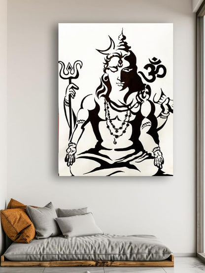 Art to Doors| Mahadev Pen Sketch | Artist Dr Avanti Ahirwar | Rectangle | Art Print | Home Decor | Wall Decor | Gift Items | Canvas Frame