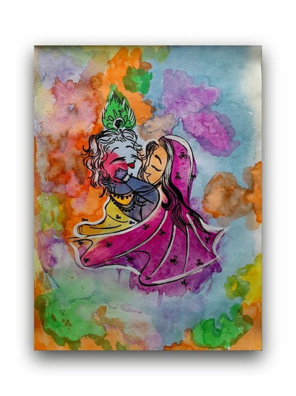 Art to Doors| Radha Krishna Painting | Artist Niketa Singh| Rectangle | Art Print | Home Decor | Wall Decor | Gift Items | Canvas Frame