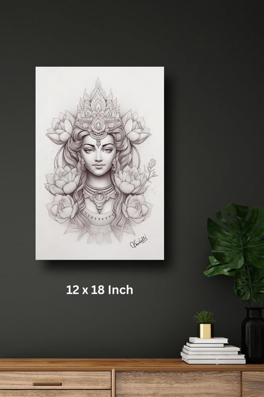 Art to Doors | Potrait Of Gayatri Devi | Artist Duvvuri Srivalli Hyndavi | Vertical | Art Prints | Home Decor | Wall Decor | Gift Items | Wall Art | Canvas Frame