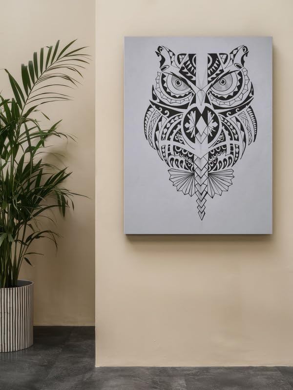 Art to Doors| Dark Owl | Artist Rachel Joseph | Rectangle | Art Print | Home Decor | Wall Decor | Gift Items | Canvas Frame