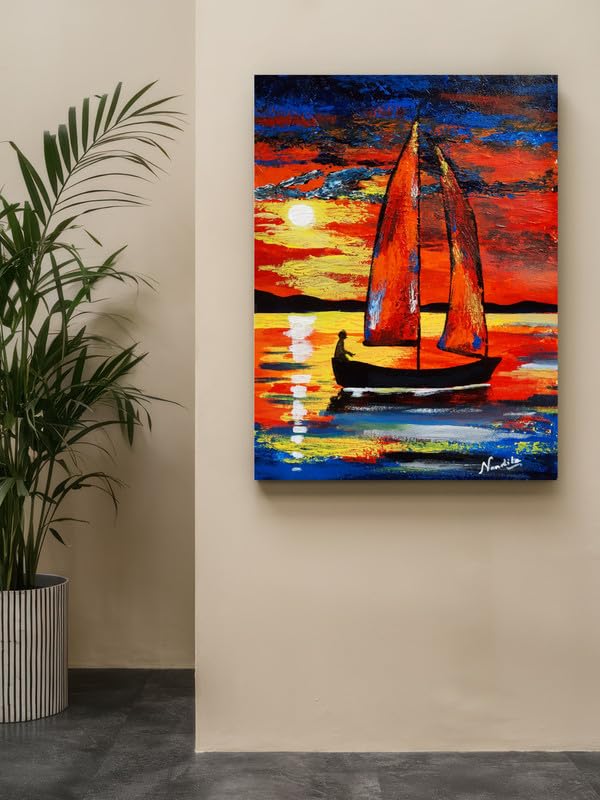 Art to Doors | Sailing Home| Artist Nandita Venkatraman | Vertical | Art Print | Home Decor | Wall Decor | Gift Items | Wall Art