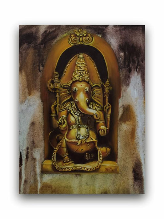 Art to Doors | Ganesha | Artist Aditi Arele | Rectangle | Art Print | Home Decor | Wall Decor | Gift Items | Canvas Frame