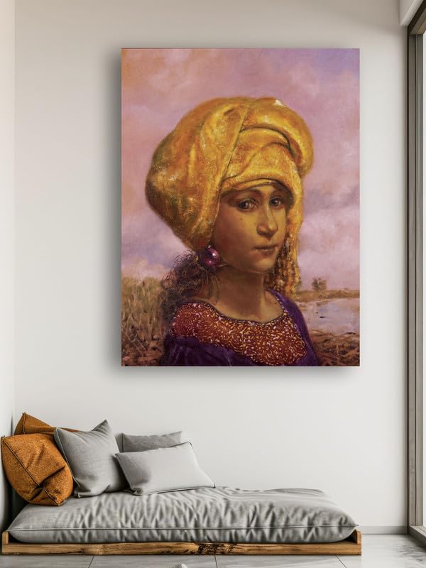 Art to Doors | Sweet Prava With Yellow Turban | Artist Arindam Gupta | Vertical | Art Print | Home Decor | Wall Decor | Gift Items | Wall Art