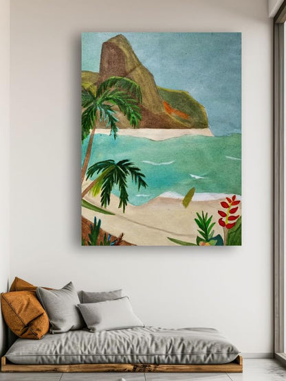 Art to Doors| Beach Front | Artist Lovina Cano | Rectangle | Art Print | Home Decor | Wall Decor | Gift Items | Canvas Frame