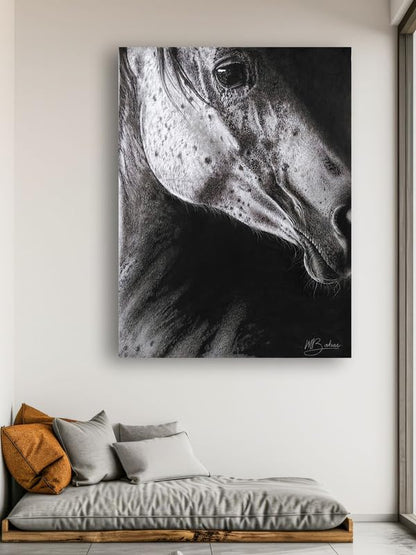 Art to Doors| Horse | Artist Patel Mahendra Babar | Rectangle | Art Print | Home Decor | Wall Decor | Gift Items | Canvas Frame