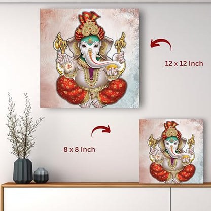 Art to Doors | Blessings of Ganesha | Square | Art Print | Home Decor | Wall Decor | Gifts for Women | Gifts for Men | Canvas Frame