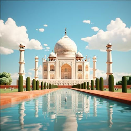 Art to Doors Taj Mahal Majesty: Canvas Print - Iconic Beauty for Your Walls! | Personalized Gift For Anniversary, Birthday, Wedding, Home Decor | Wall Frames For Home & Office