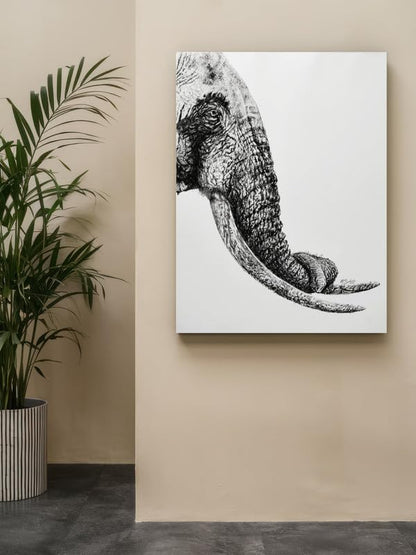 Art to Doors| The Elephant | Artist Patel Mahendra Babar | Rectangle | Art Print | Home Decor | Wall Decor | Gift Items | Canvas Frame