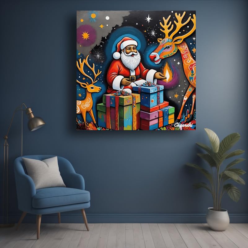 Art to Doors | Merry Christmas 00015 | Square | Artist C K Gandhi | Home Decor | Wall Art | Gifts for Women | Gifts for Men | Canvas Frame