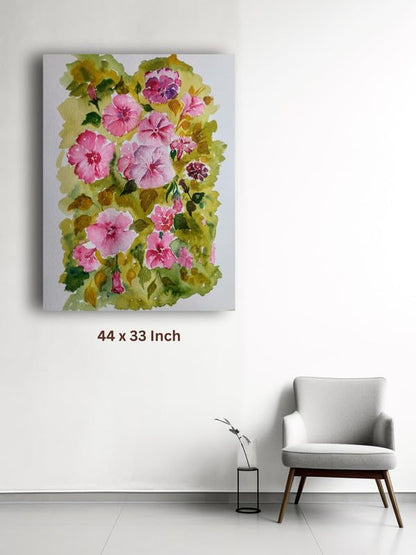 Art to Doors | Hibiscus | Artist Alka Mathur | Vertical | Art Print | Home Decor | Wall Decor | Gift Items | Wall Art | Canvas Frame