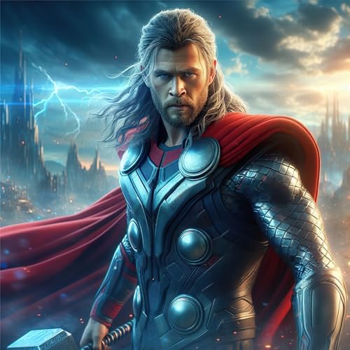 Thunder God's Might: Thor Canvas Print - Harness the Power of Asgard's Protector on Your Walls! | Personalized Gift For Anniversary, Birthday, Wedding, Home Decor