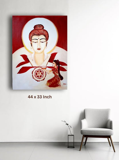 Art to Doors| Budhha | Artist Mamta Kumari | Rectangle | Art Print | Home Decor | Wall Decor | Gift Items | Canvas Frame