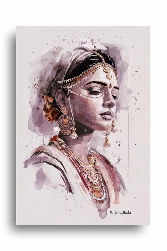 Art to Doors | Beautiful Indian Woman | Artist Riika Kandhola | Vertical | Art Prints | Home Decor | Wall Art | Gift Items | Canvas Frame