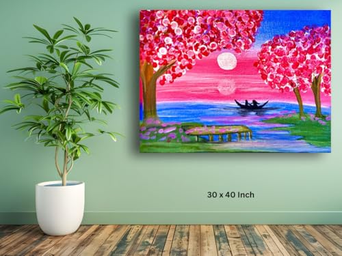 Art to Doors | The Cherry Blossoms Tranquil | Artist Monica Verma | Horizontal | Art Prints | Home Decor | Wall Decor | Gift Items | Wall Art