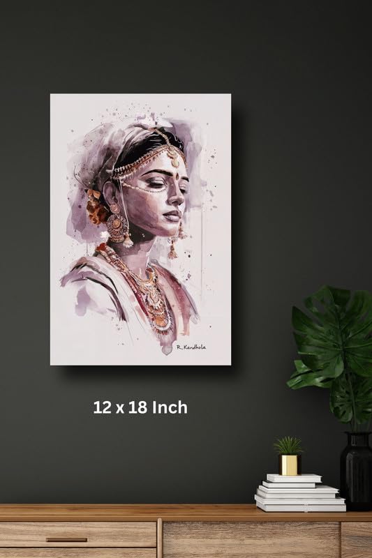 Art to Doors | Beautiful Indian Woman | Artist Riika Kandhola | Vertical | Art Prints | Home Decor | Wall Art | Gift Items | Canvas Frame