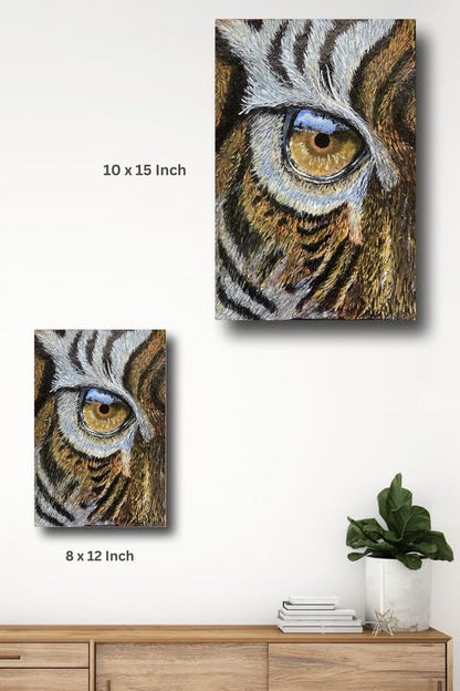 Art to Doors| Tiger Eye ‘ I See You ‘ | Artist Sowmya R | Rectangle | Art Print | Home Decor | Wall Decor | Gift Items | Canvas Frame