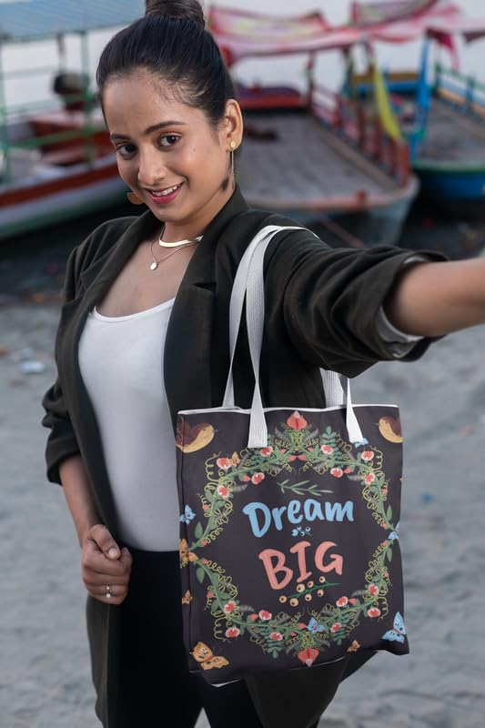 Art to Doors | Dream Big | Tote Bags | Shopping Bag For Grocery | Aesthetic Carry Bag | Tote Bag for Shopping, Travel, office & beach bags for women