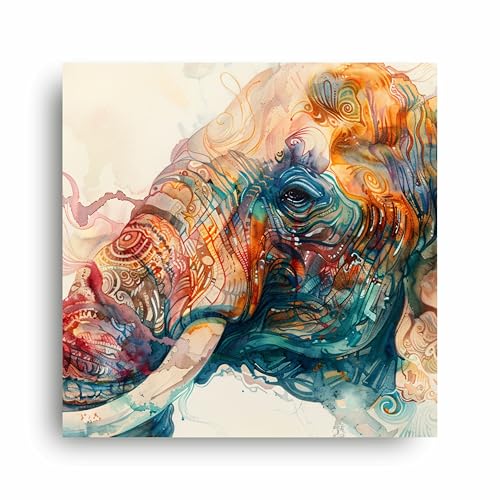 Art to Doors | Ornate Elephant | Square | Art Print | Home Decor | Wall Decor | Gifts for Women | Gifts for Men | Wall Art |