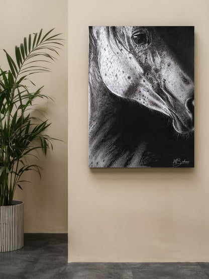 Art to Doors| Horse | Artist Patel Mahendra Babar | Rectangle | Art Print | Home Decor | Wall Decor | Gift Items | Canvas Frame