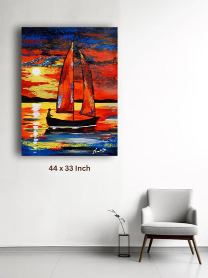 Art to Doors | Sailing Home| Artist Nandita Venkatraman | Vertical | Art Print | Home Decor | Wall Decor | Gift Items | Wall Art