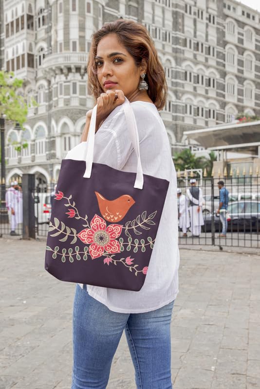 Art to Doors | Bird on a Branch | Tote Bags | Shopping Bag For Grocery | Aesthetic Carry Bag | Tote Bag for Shopping, Travel, office & beach bags for women