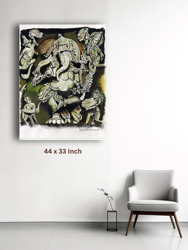 Art to Doors| Divine Guardian Lord Ganesha | Artist Uday Kumar Bala Krishna | Rectangle | Art Print | Home Decor | Wall Decor | Gift Items | Canvas Frame