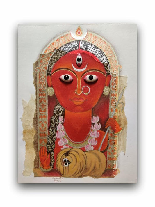 Art to Doors| Durga Devi Wall Art | Artist Shachi | Rectangle | Art Print | Home Decor | Wall Decor | Gift Items | Canvas Frame