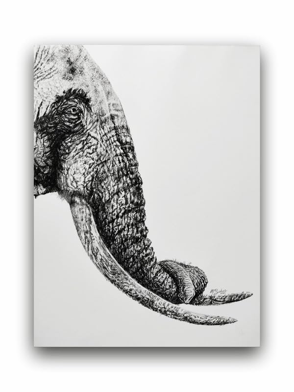 Art to Doors| The Elephant | Artist Patel Mahendra Babar | Rectangle | Art Print | Home Decor | Wall Decor | Gift Items | Canvas Frame