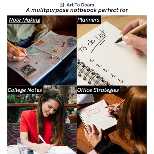 Art to Doors | Floral Frame | Spiral Notebooks | A5 Size Paper | 120 Pages | 70 GSM Paper | Attractive Cover Designs