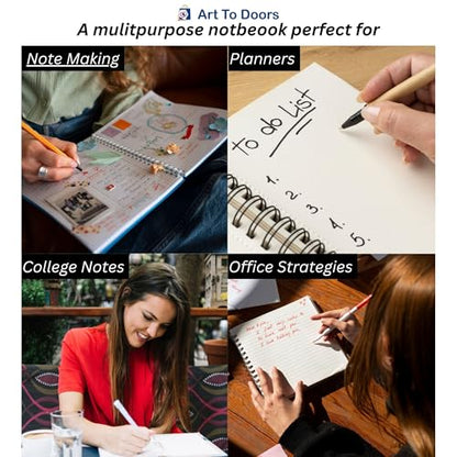 Art to Doors | Masterpiece | Spiral Notebooks | A5 Size Paper | 120 Pages | 70 GSM Paper | Attractive Cover Designs