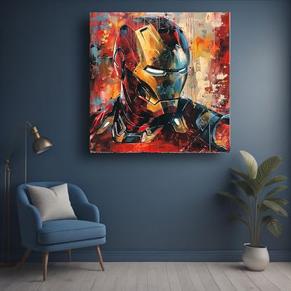 Art to Doors | Iron Man's Iron Will | Square | Art Print | Home Decor | Wall Decor | Gifts for Women | Gifts for Men | Canvas Frame