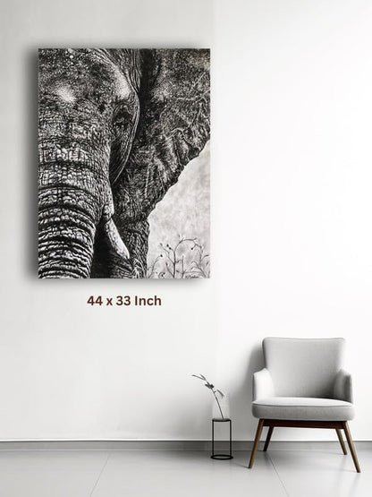 Art to Doors| Elephant | Artist Patel Mahendra Babar | Rectangle | Art Print | Home Decor | Wall Decor | Gift Items | Canvas Frame