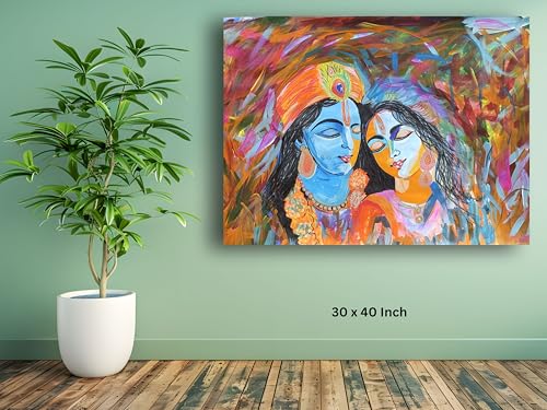 Art to Doors | Radha Krishna art | Artist Bindu Kamboj | Horizontal | Art Prints | Home Decor | Gift Items | Wall Art | Canvas Frame