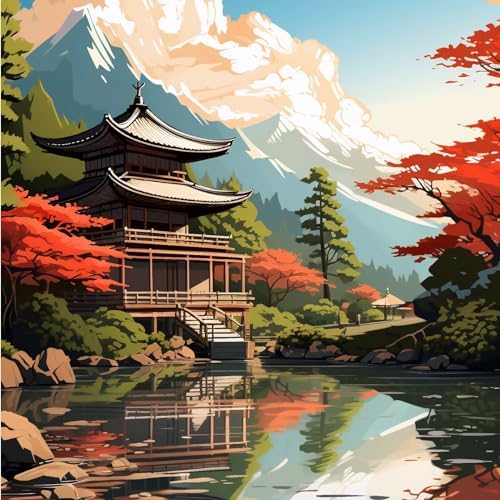 Art to Doors Serene Japanese Nature: Tranquil Scenes and Blossoms | Personalized Gift For Anniversary, Birthday, Wedding, Home Decor | Wall Frames For Home Office Study