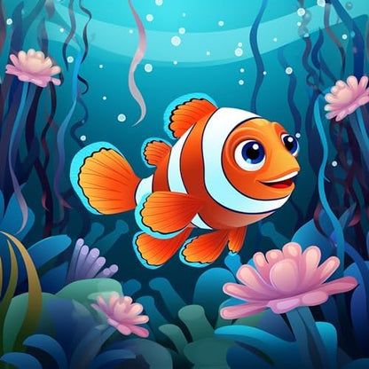 Art to Doors Enchanting Nemo: Captivating Illustration on Premium Canvas Print | Personalized Gift For Anniversary, Birthday, Wedding, Home Decor | Wall Frames For Home & Office (CanvasFrame,8x8Inch,)