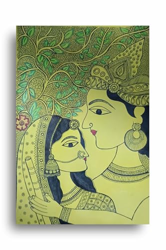 Art to Doors | Radha Krishna Madhubani Art | Artist Swati Vishwakarma | Vertical | Art Prints | Home Decor | Wall Art | Gift Items | Canvas Frame