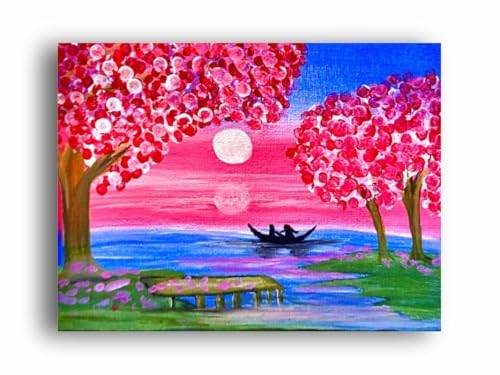 Art to Doors | The Cherry Blossoms Tranquil | Artist Monica Verma | Horizontal | Art Prints | Home Decor | Wall Decor | Gift Items | Wall Art