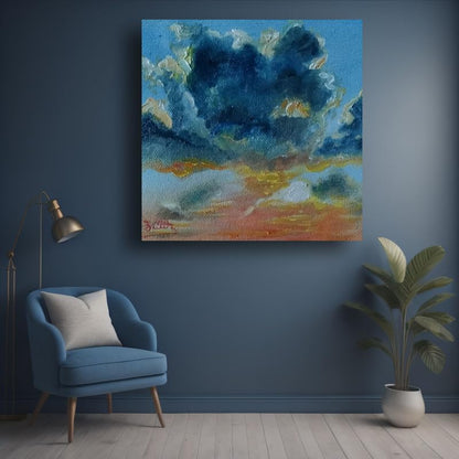 Art to Doors | Clouds | Artist Aditi Arele | Rectangle | Art Print | Home Decor | Wall Decor | Gift Items | Canvas Frame