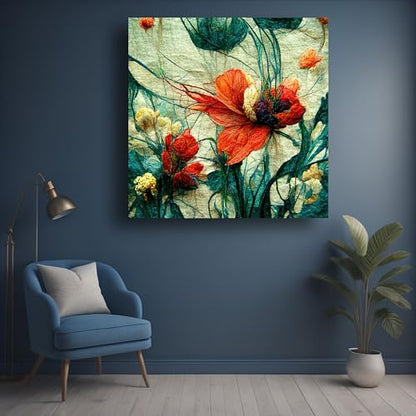 Art to Doors | Dancing Poppies | Square | Art Print | Home Decor | Wall Decor | Gifts for Women | Gifts for Men | Wall Art |