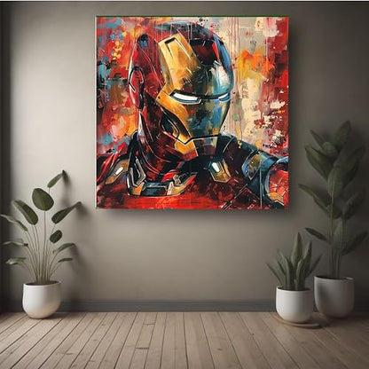 Art to Doors | Iron Man's Iron Will | Square | Art Print | Home Decor | Wall Decor | Gifts for Women | Gifts for Men | Canvas Frame