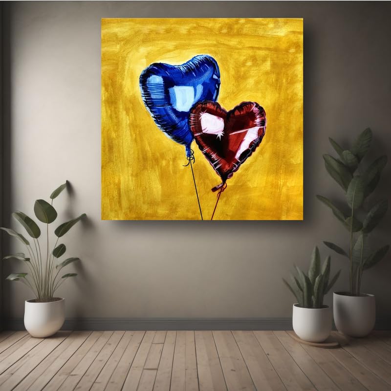 Art to Doors |Heart Balloons | Artist Fatima Akhun | Square | Home Decor | Wall Art | Gifts for Women | Gifts for Men | Canvas Frame