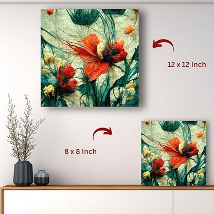 Art to Doors | Dancing Poppies | Square | Art Print | Home Decor | Wall Decor | Gifts for Women | Gifts for Men | Wall Art |