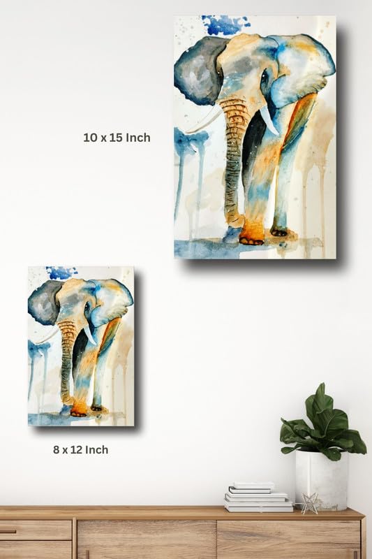 Art to Doors | Wild Life -The Elephant | Artist Sudesh Kundley | Vertical | Art Prints | Home Decor | Wall Decor | Gift Items | Wall Art | Canvas Frame