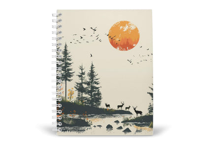 Art to Doors | Forest's Embrace | Spiral Notebooks | A5 Size Paper | 120 Pages | 70 GSM Paper | Attractive Cover Designs