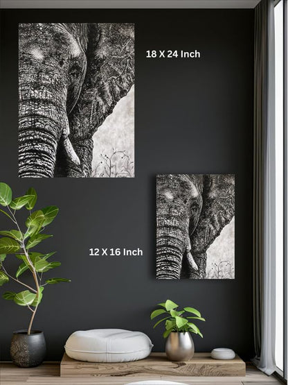 Art to Doors| Elephant | Artist Patel Mahendra Babar | Rectangle | Art Print | Home Decor | Wall Decor | Gift Items | Canvas Frame