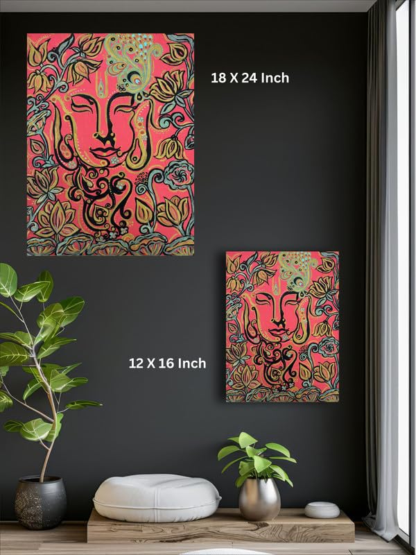 Art to Doors| Krishna In Pichwai | Artist Radha | Rectangle | Art Print | Home Decor | Wall Decor | Gift Items | Canvas Frame