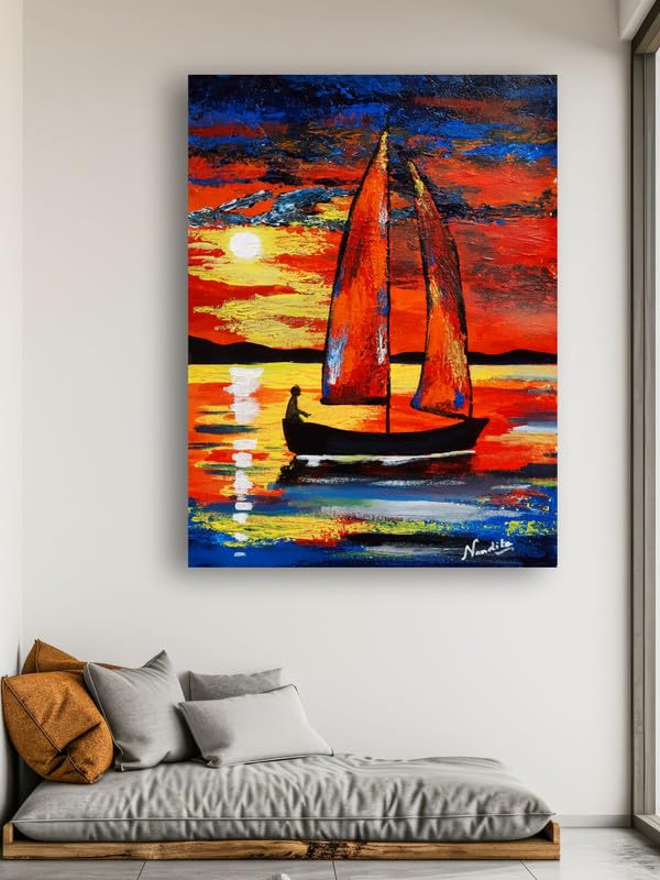 Art to Doors | Sailing Home| Artist Nandita Venkatraman | Vertical | Art Print | Home Decor | Wall Decor | Gift Items | Wall Art